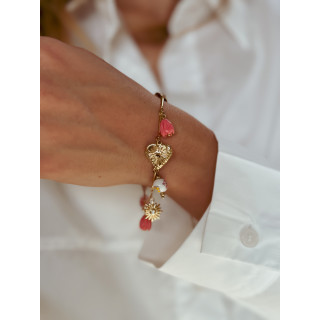 Bracelet Fleurette - Doré/Rose