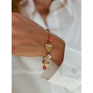 Bracelet Fleurette - Doré/Rose