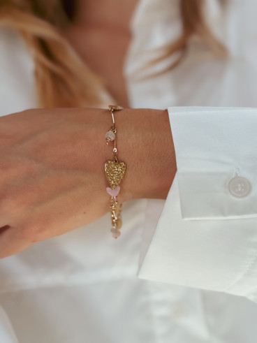 Bracelet Cuore - Doré/Rose