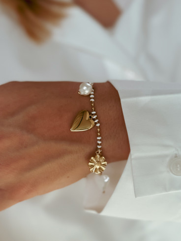 Bracelet Perla - Doré/Blanc