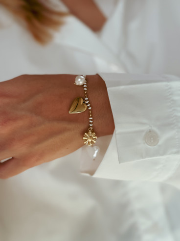 Bracelet Perla - Doré/Blanc