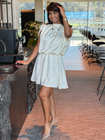 Robe courte Lyia - Crème