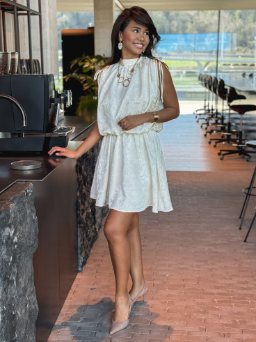 Robe courte Lyia - Crème