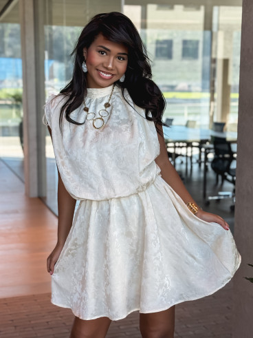 Robe courte Lyia - Crème