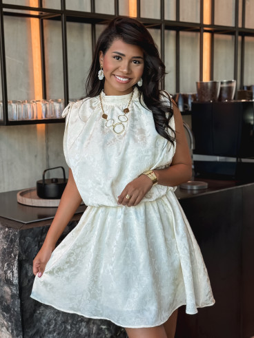 Robe courte Lyia - Crème