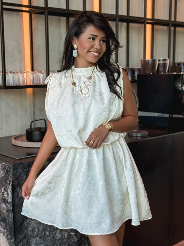 Robe courte Lyia - Crème