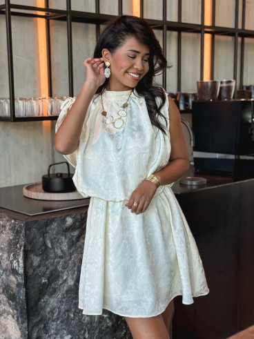 Robe courte Lyia - Crème