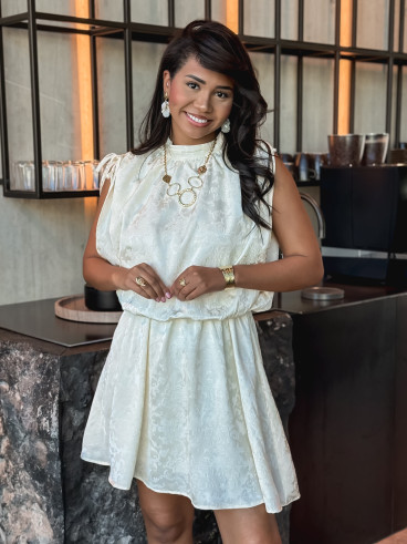 Robe courte Lyia - Crème