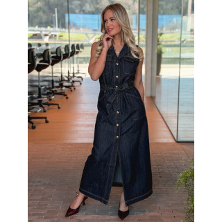 Robe longue en jeans Sivana - Bleu foncé