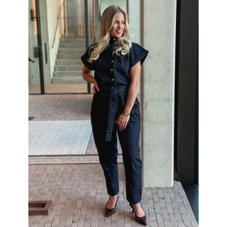 Combinaison pantalon en jeans Sylvia - Bleu foncé