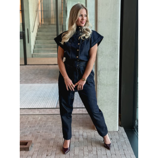 Combinaison pantalon en jeans Sylvia - Bleu foncé