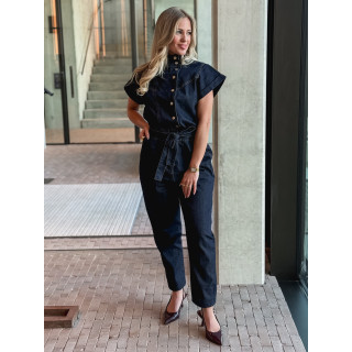 Combinaison pantalon en jeans Sylvia - Bleu foncé