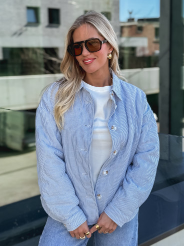 Veste lignée Solène - Bleu