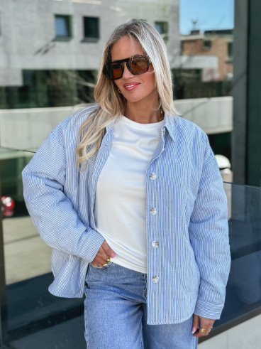 Veste lignée Solène - Bleu