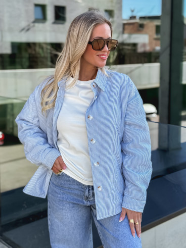 Veste lignée Solène - Bleu