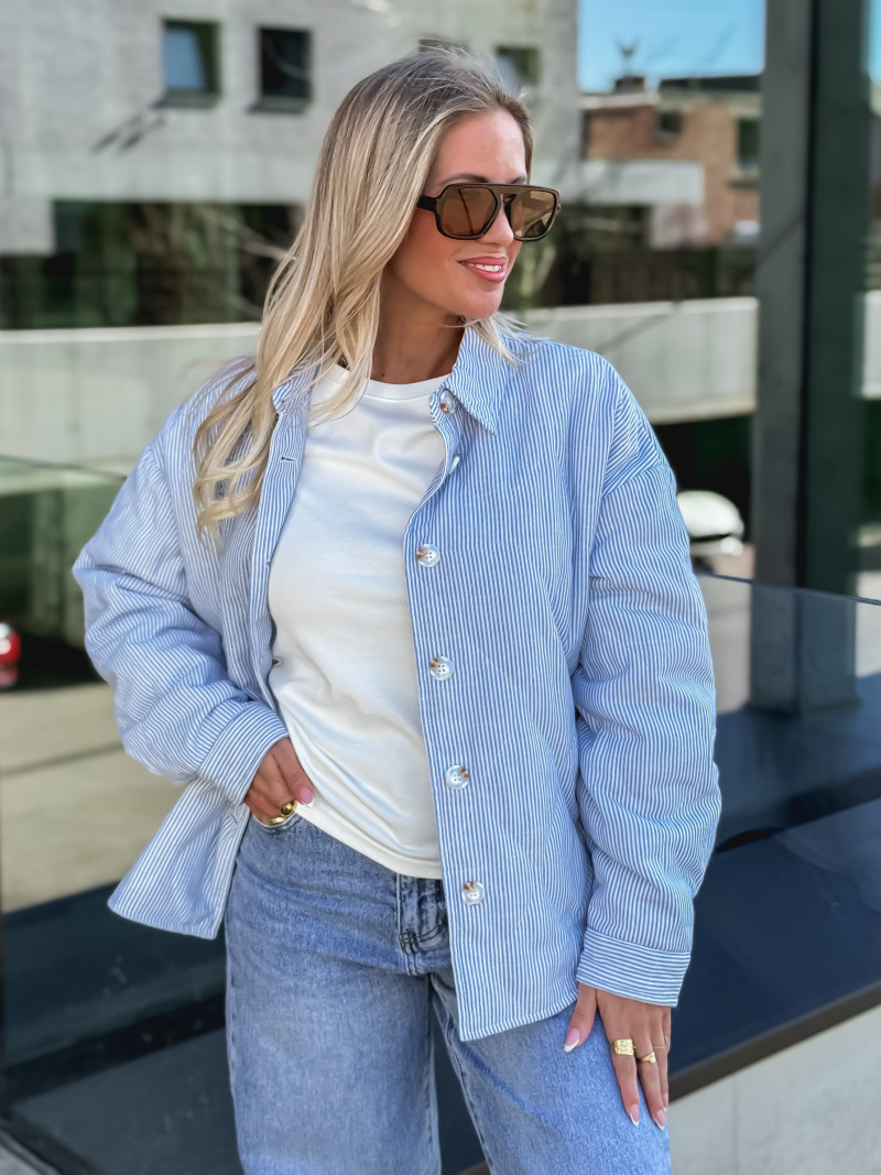 Veste lignée Solène - Bleu