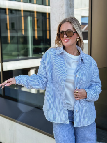 Veste lignée Solène - Bleu