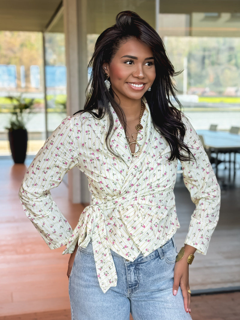 Blouse à motifs Lyséna - Jaune