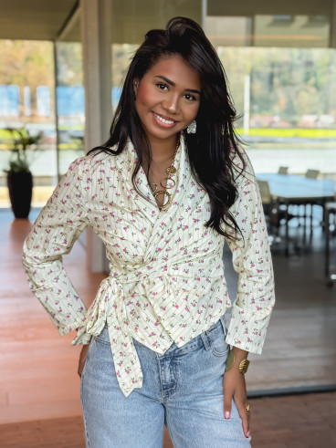 Blouse à motifs Lyséna - Jaune