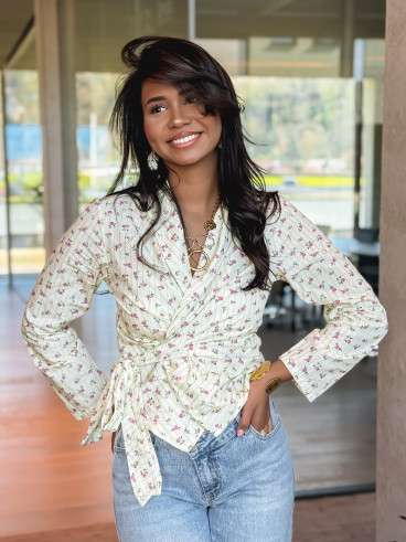 Blouse à motifs Lyséna - Jaune