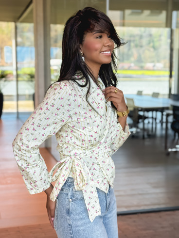 Blouse à motifs Lyséna - Jaune