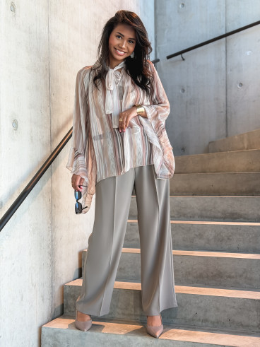 Blouse lignée Evoryne - Beige