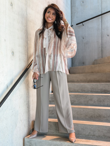 Blouse lignée Evoryne - Beige