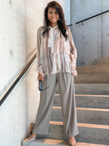 Blouse lignée Evoryne - Beige