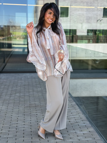 Blouse lignée Evoryne - Beige