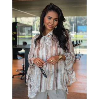 Blouse lignée Evoryne - Beige