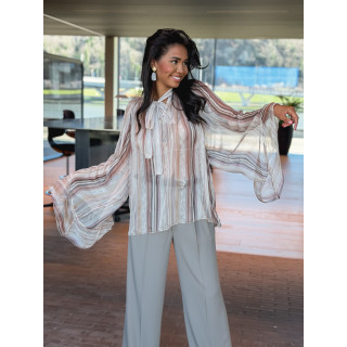 Blouse lignée Evoryne - Beige