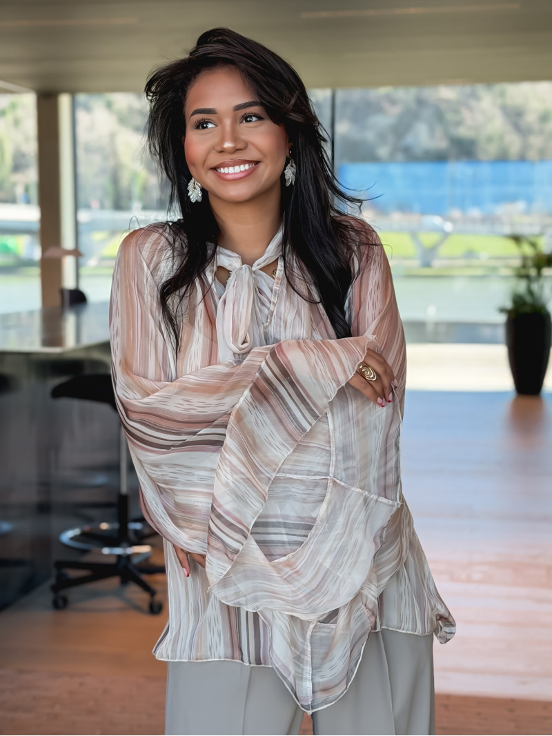 Blouse lignée Evoryne - Beige