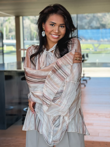 Blouse lignée Evoryne - Beige