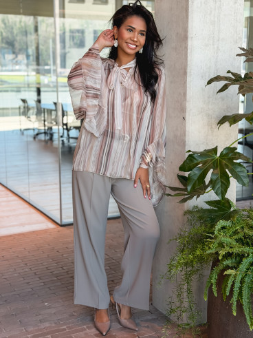 Blouse lignée Evoryne - Beige