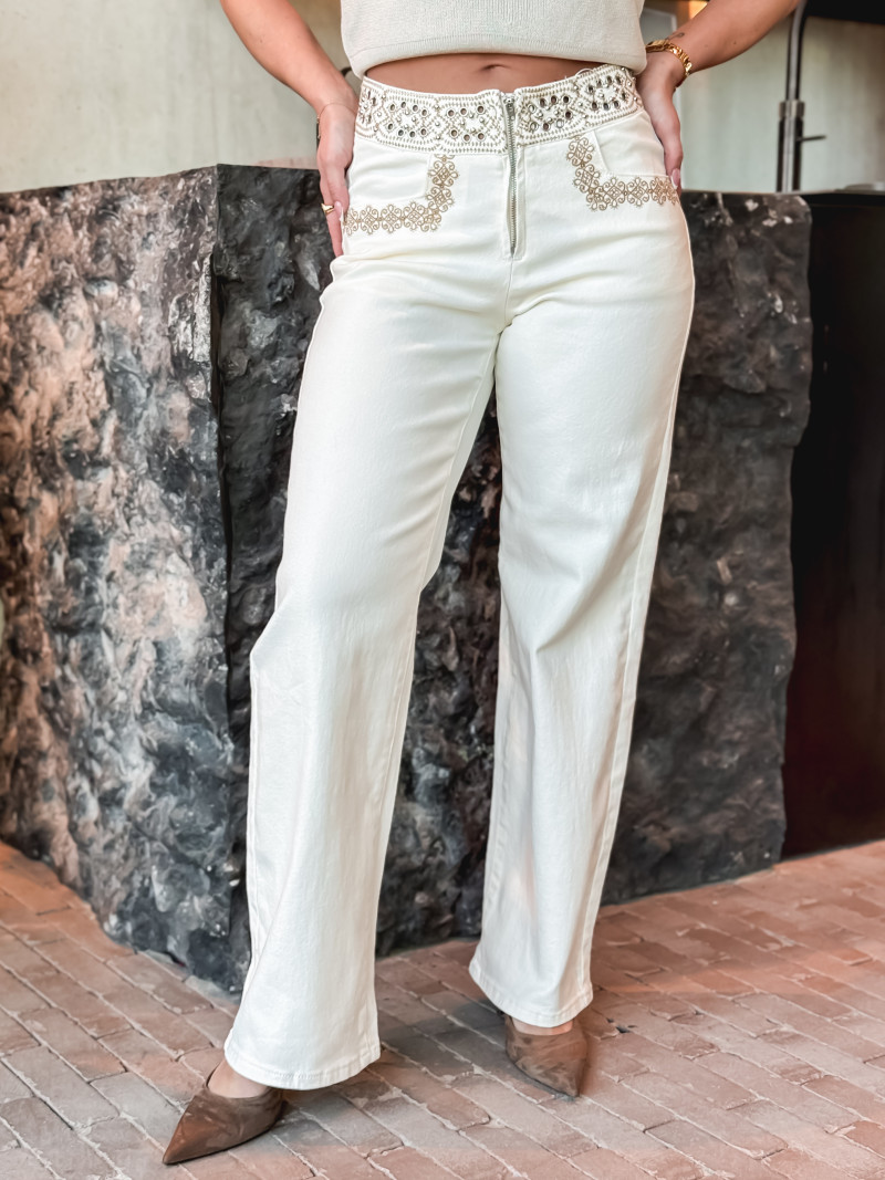 Jeans Milona - Crème