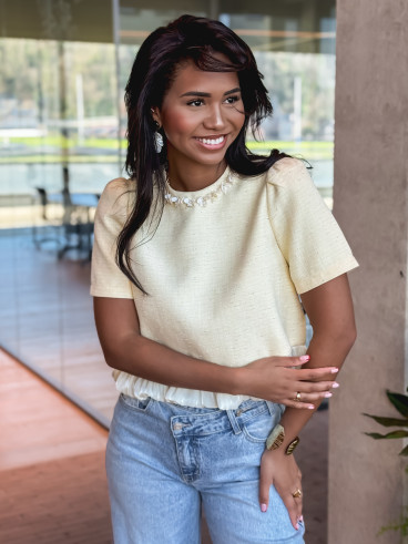 Blouse à manches courtes Elaria - Jaune