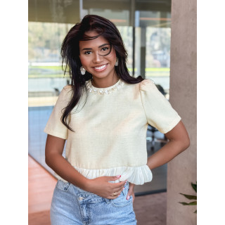 Blouse à manches courtes Elaria - Jaune