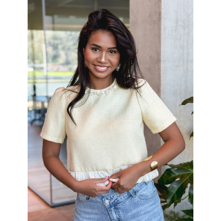 Blouse à manches courtes Elaria - Jaune