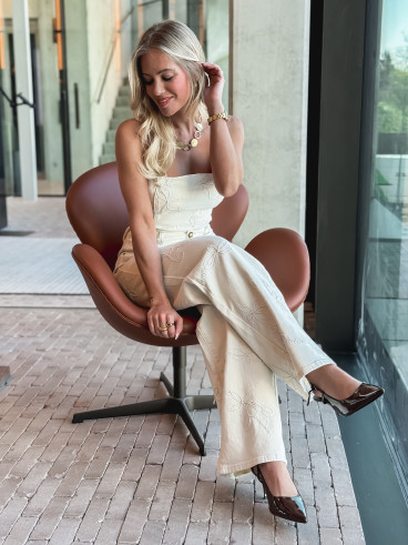 Bustier en jeans Débora - Beige