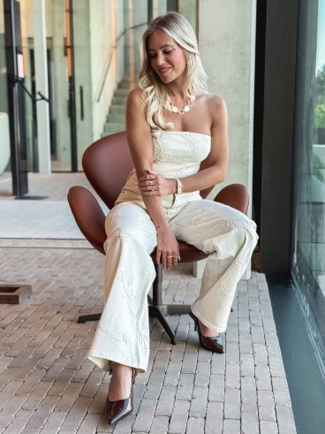 Bustier en jeans Débora - Beige