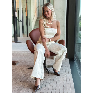 Bustier en jeans Débora - Beige