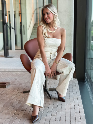 Bustier en jeans Débora - Beige