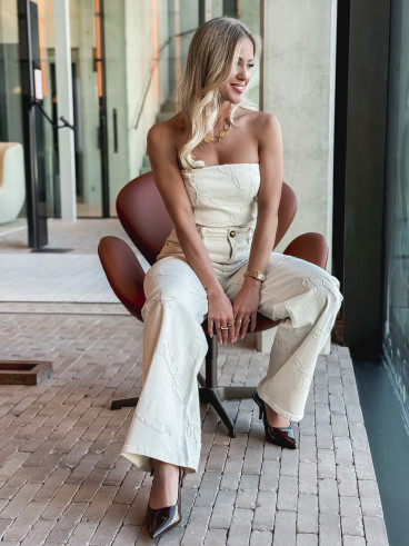 Bustier en jeans Débora - Beige