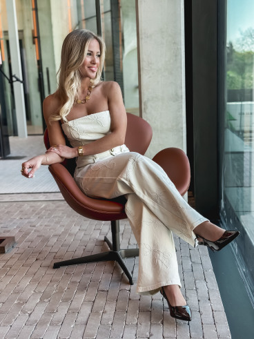 Bustier en jeans Débora - Beige