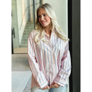 Chemise lignée Océlina - Rose