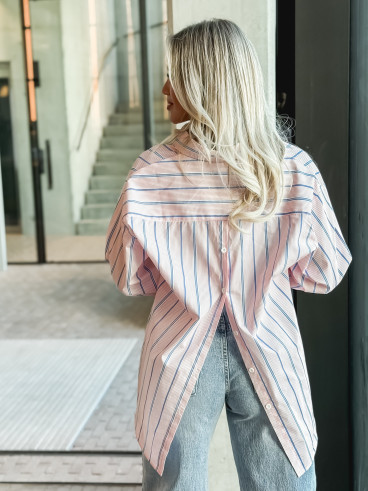 Chemise lignée Océlina - Rose