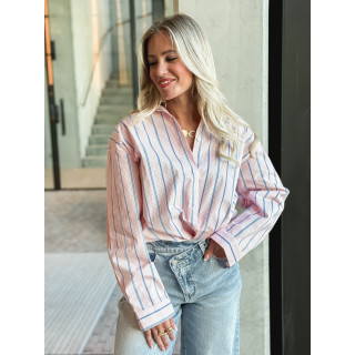 Chemise lignée Océlina - Rose