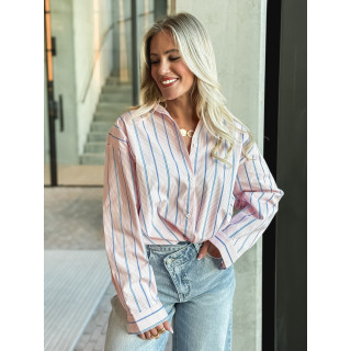 Chemise lignée Océlina - Rose