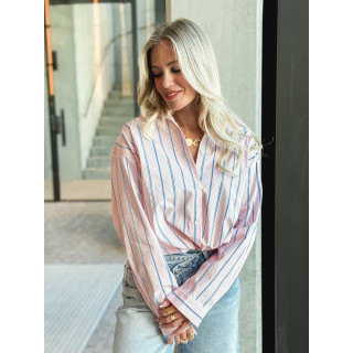 Chemise lignée Océlina - Rose