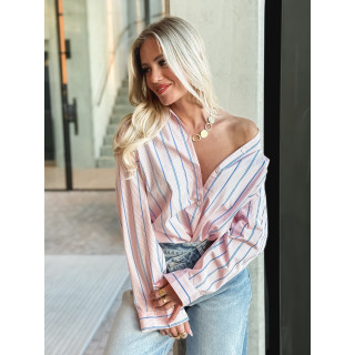 Chemise lignée Océlina - Rose